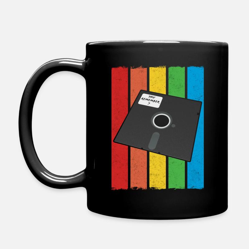 Retro Computer Disk - Tasse einfarbig - Schwarz