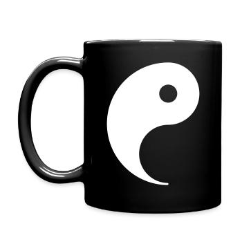 Yin Yang Paar Paare Partnerlook Kostüm Karneval - Tasse einfarbig - Schwarz - Links