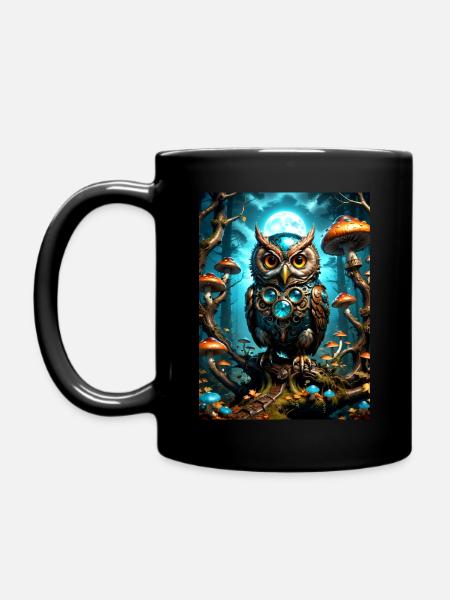 Hiboux | Hibou mécanique steampunk 01 - Mug uni - noir