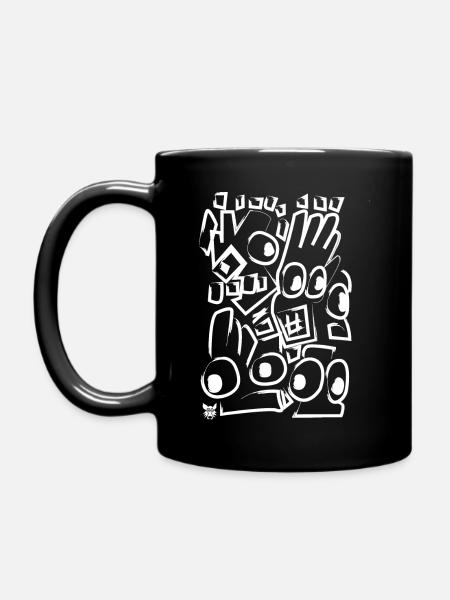 Layered Shapes - Full Colour Mug - black