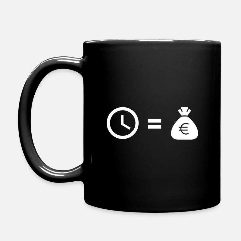 Zeit ist Geld - Tasse einfarbig - Schwarz