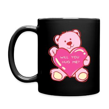 hug me - Tasse einfarbig - Schwarz - Links