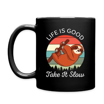La vie est bonne Prenez-le lentement je - Mug uni - noir - Gauche