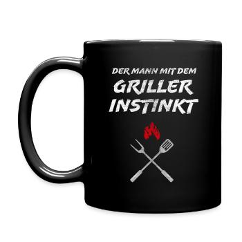 Bratort - Mann mit dem Grillerinstinkt - Männer - Tasse einfarbig - Schwarz - Links