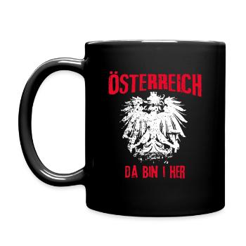 ÖSTERREICH - DA BIN I HER - Tasse einfarbig - Schwarz - Links
