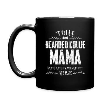 Bearded Collie chien amour maman coeur dame - Mug uni - noir - Gauche