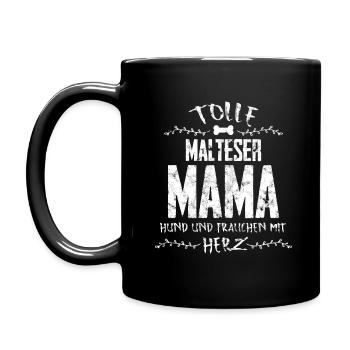 Amour de chien maltais maman maltaise coeur maman - Mug uni - noir - Gauche