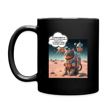 Curiosity kill cat - Tasse einfarbig - Schwarz - Links