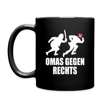 Omas gegen rechts - Tasse einfarbig - Schwarz - Links