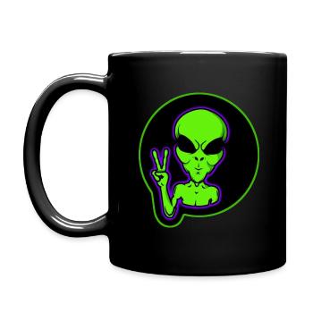 Außerirdischer - Tasse einfarbig - Schwarz - Links