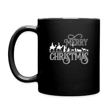 Nativity Jesus child Nativity holy kings gift - Full Colour Mug - black - Left