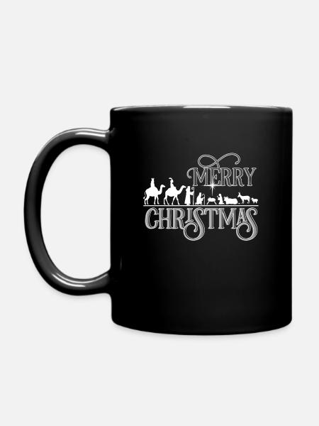 Nativity Jesus child Nativity holy kings gift - Full Colour Mug - black