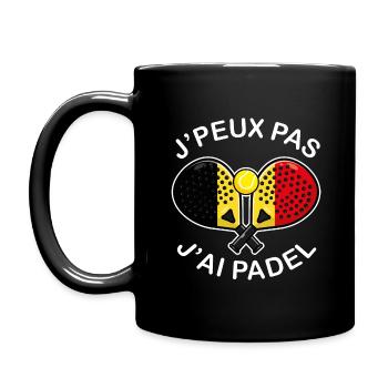J'peux pas j'ai Padel Belgique Humour Padeliste - Mug uni - noir - Gauche