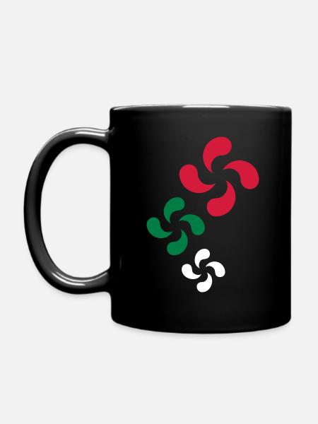 Baskische Quer - Tasse einfarbig - Schwarz