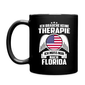 FLORIDA - KEINE THERAPIE - SPRUCH - GESCHENK - Tasse einfarbig - Schwarz - Links