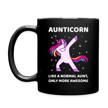 Aunticorn I - Awesome Aunt Unicorn - Full Colour Mug - black - Left