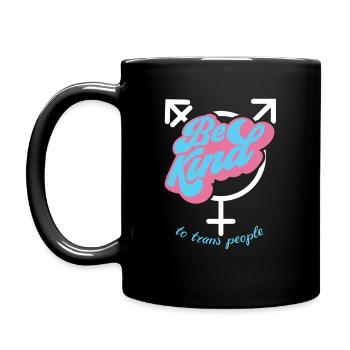 Be kind to trans people - Full Colour Mug - black - Left
