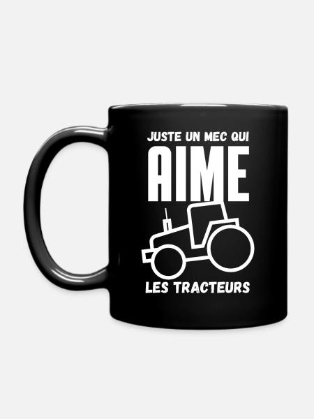 juste un mec qui aime les tracteurs - Mug uni - noir