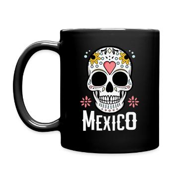 Crâne de sucre Mexique - Mug uni - noir - Gauche