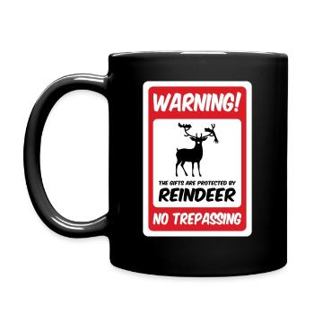 Méfiez-vous des rennes ! (Pas d’intrusion, variante) - Mug uni - noir - Gauche