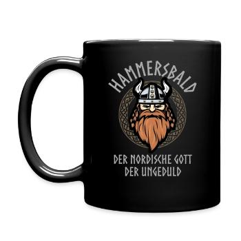 Hammersbald - Gott der Ungeduld - funny Wikinger - Tasse einfarbig - Schwarz - Links