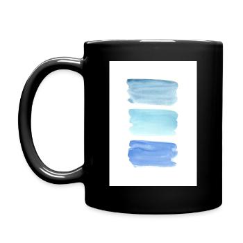 BLUE BRUSH WATERCOLOR - Mug uni - noir - Gauche