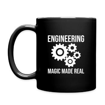 Engineer Funny - Engineering Magic Made Real - Full Colour Mug - black - Left