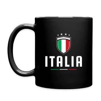 ITALIA ITALY FLAG COAT OF ARMS EMBLEM FAN GIFT - Full Colour Mug - black - Left