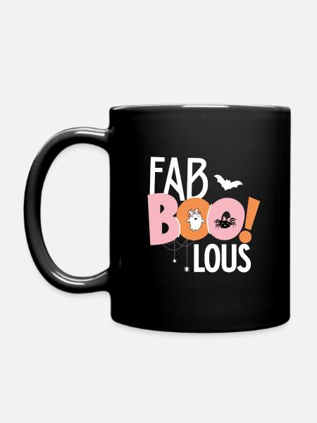 Fabboolous - Cute Halloween design with spirit - Full Colour Mug - black