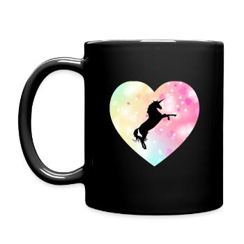 Einhorn 1001 - Tasse einfarbig - Schwarz - Links