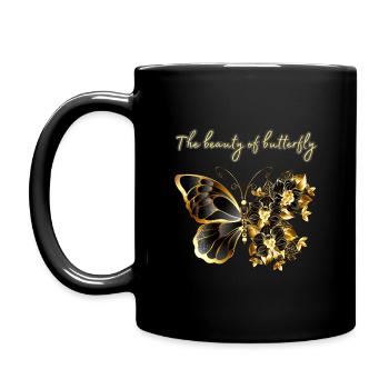 Papillon Fleur Art Papillon Graphique - Mug uni - noir - Gauche