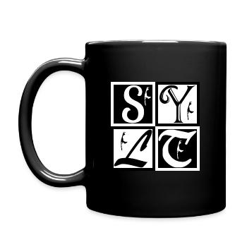 Der Sylt Klassiker in Schwarz und Weiss - Tasse einfarbig - Schwarz - Links