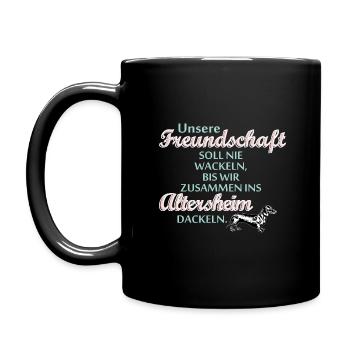 Friendship saying witty dog - Full Colour Mug - black - Left