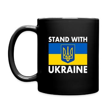 Stand with ukraine - Tasse einfarbig - Schwarz - Links
