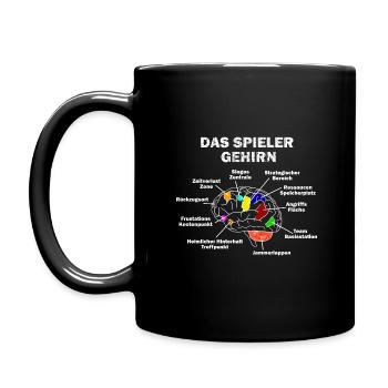 The player brain gift idea gamer nerd - Full Colour Mug - black - Left