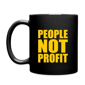 People not profit - Tasse einfarbig - Schwarz - Links