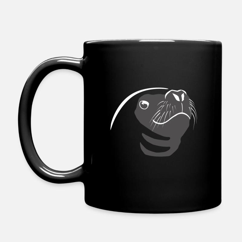 Robbe süsse Geschenkidee Robben Seelöwe Nordsee - Tasse einfarbig - Schwarz