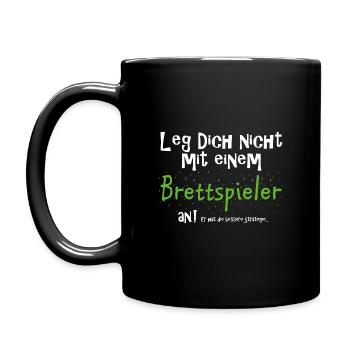 Nicht mit Brettspieler anlegen witzig Spruch - Tasse einfarbig - Schwarz - Links