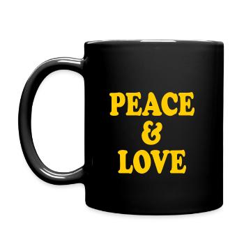 Peace and love - Full Colour Mug - black - Left