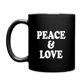 Peace and love - Full Colour Mug - black - Left