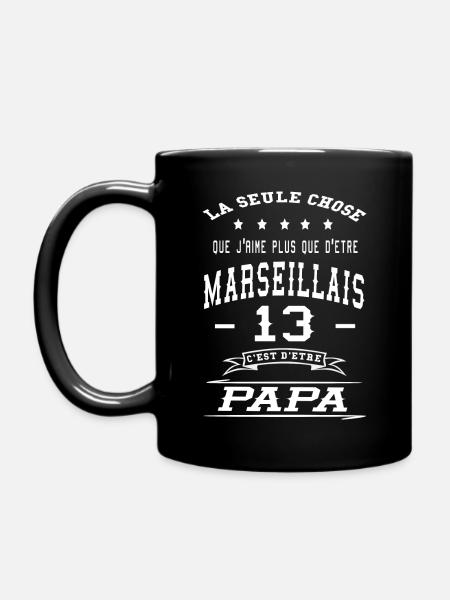 Cadeau anniversaire t-shirt futur papa marseillais - Mug uni - noir