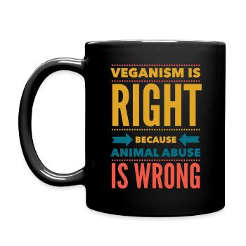 Véganisme Droits des animaux Amoureux des animaux Dicton végétalien - Mug uni - noir - Gauche