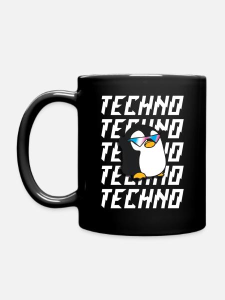 Manchot techno - Mug uni - noir