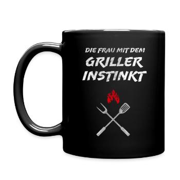 Bratort - Frau mit dem Grillerinstinkt - Frauen - Tasse einfarbig - Schwarz - Links