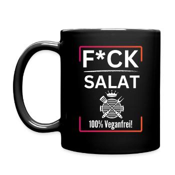 FCK Salat-100% Veganfrei-BBQ FCK Salat - Tasse einfarbig - Schwarz - Links