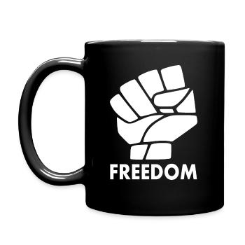 Freiheit - Tasse einfarbig - Schwarz - Links