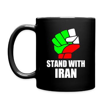 Stand with iran - Tasse einfarbig - Schwarz - Links