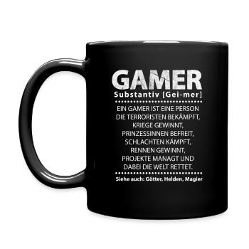Gamer-Shirt-Gamer Substantiv - Tasse einfarbig - Schwarz - Links