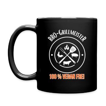BBQ Grill Master 100% Vegan Free - Full Colour Mug - black - Left