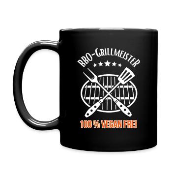 BBQ Grill Master 100% Vegan Free - Full Colour Mug - black - Left